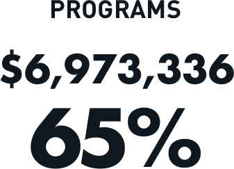 Programs: $6,973,336 (65%)